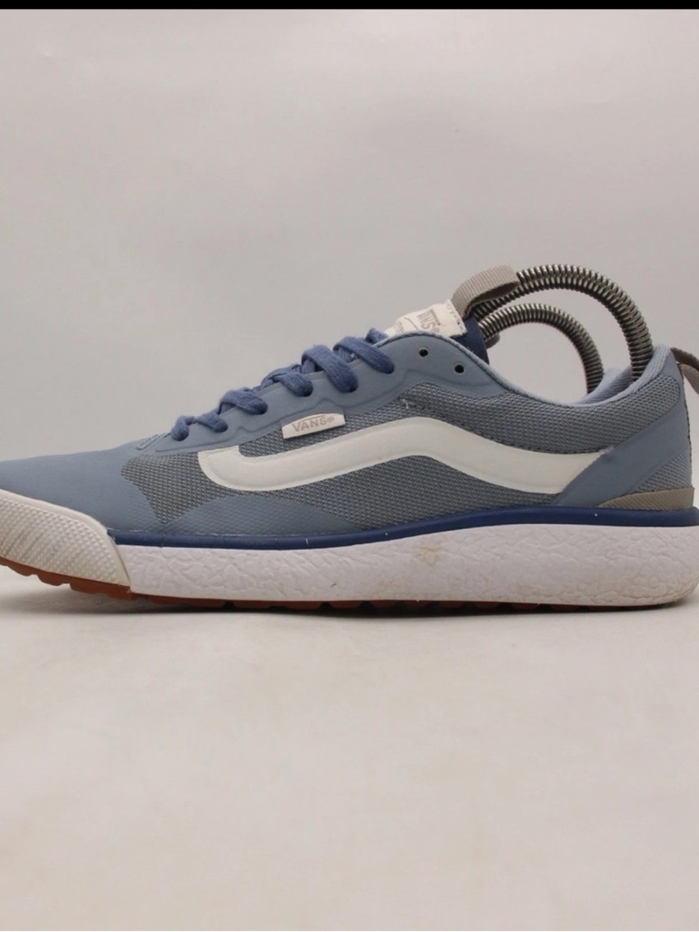 Vans Women's Light Blue Low-Top Sneakers with White Stripe